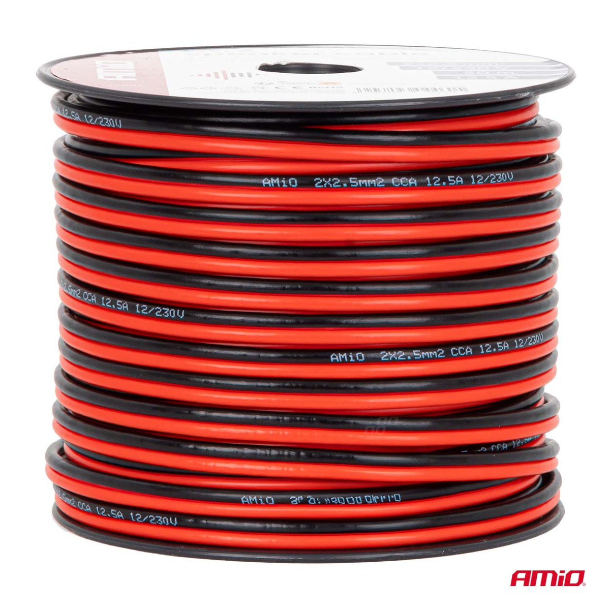 Two-core CCA cable, 2x2.5mm² 50m 12.5A AMIO-04460