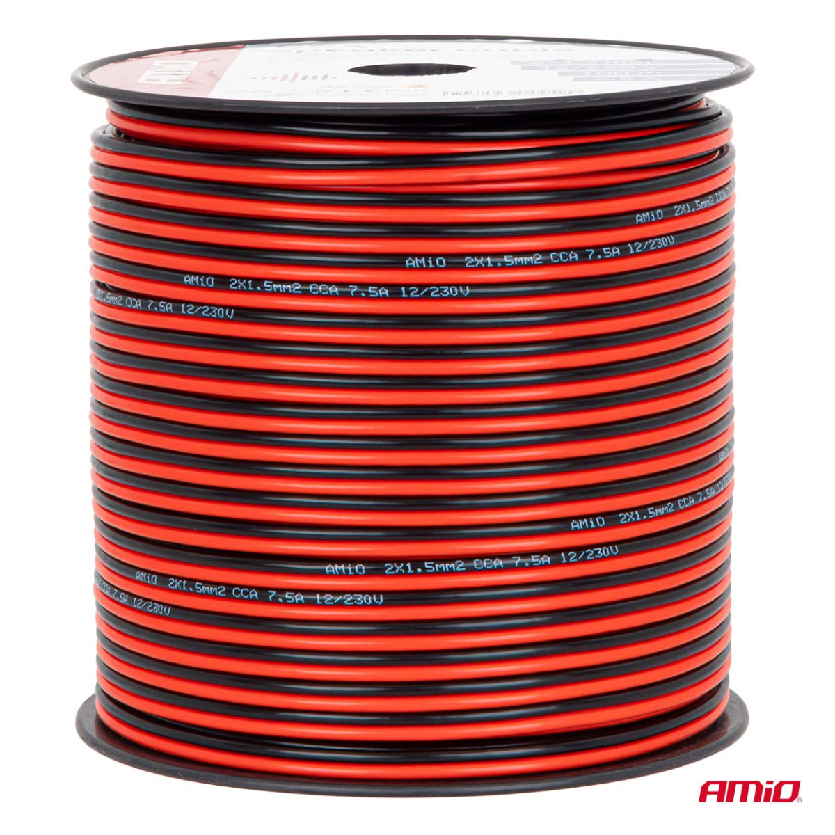 Two-core CCA cable, 2x1.5mm² 100m 7.5A AMIO-04459