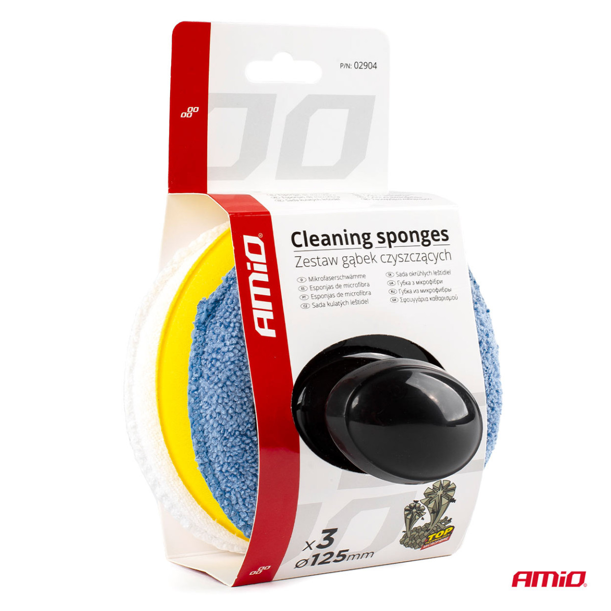 Cleaning and polishing sponge set, 3 pcs., 125 mm