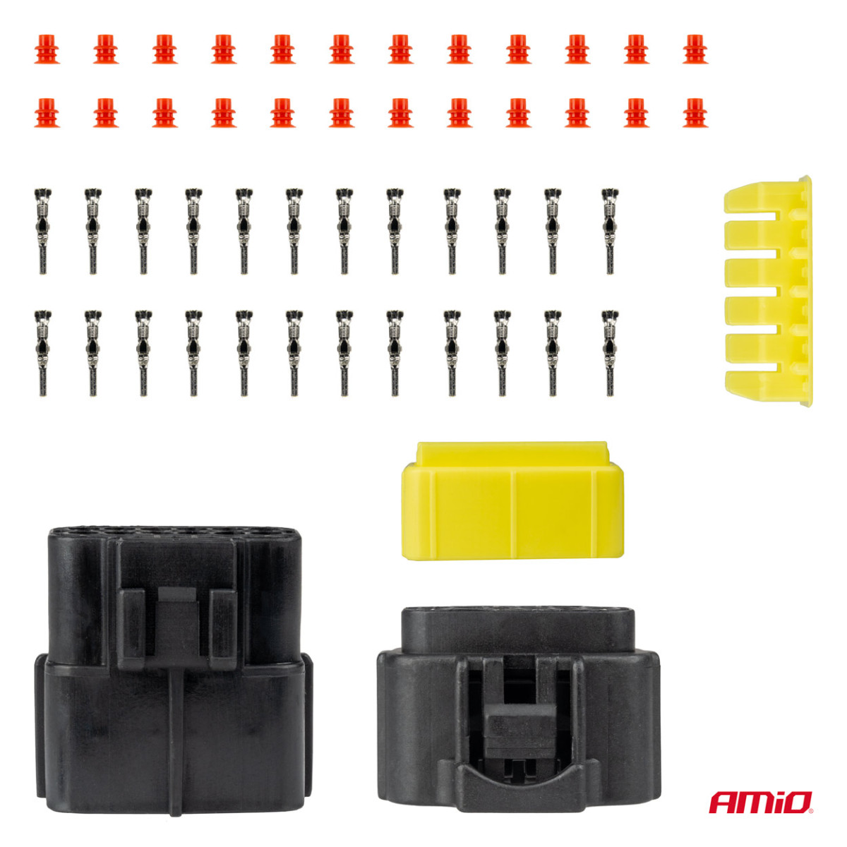 Waterproof 12-pin electrical connector, 2.2 mm AMIO-04352