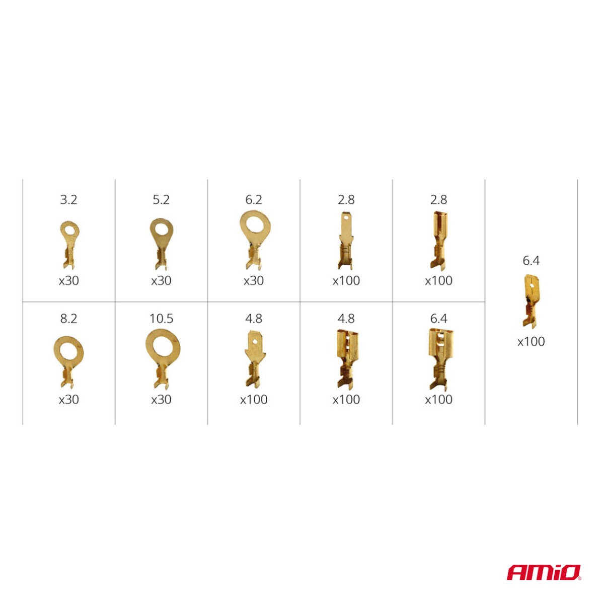 Automotive electrical connector set 750 pcs., AMIO-03032