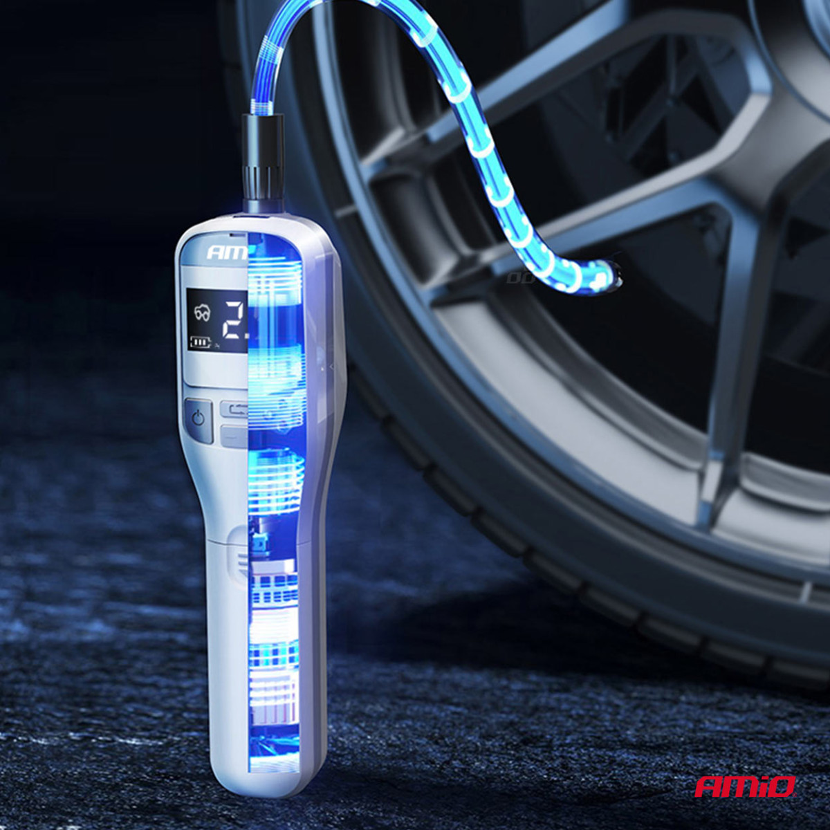 Wireless car compressor 40W with powerbank AMIO-03689