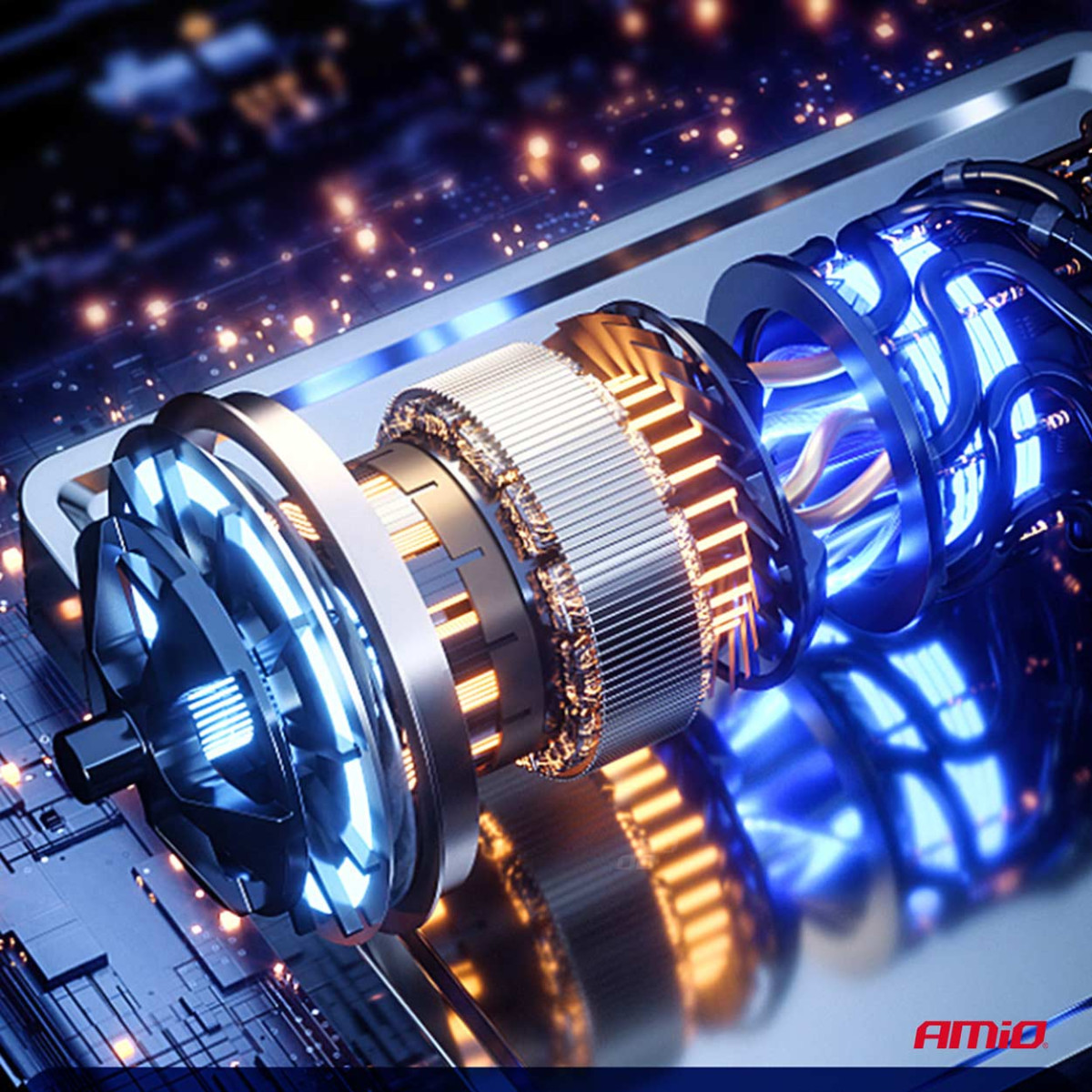 Wireless car compressor 40W with powerbank AMIO-03689