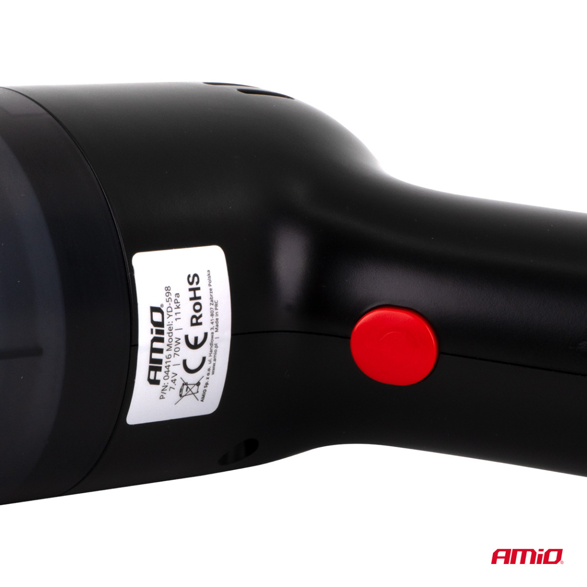 Cordless car vacuum cleaner 70 W, 11 kPa, USB-C, with HEPA filter, VC-08 AMIO-04416