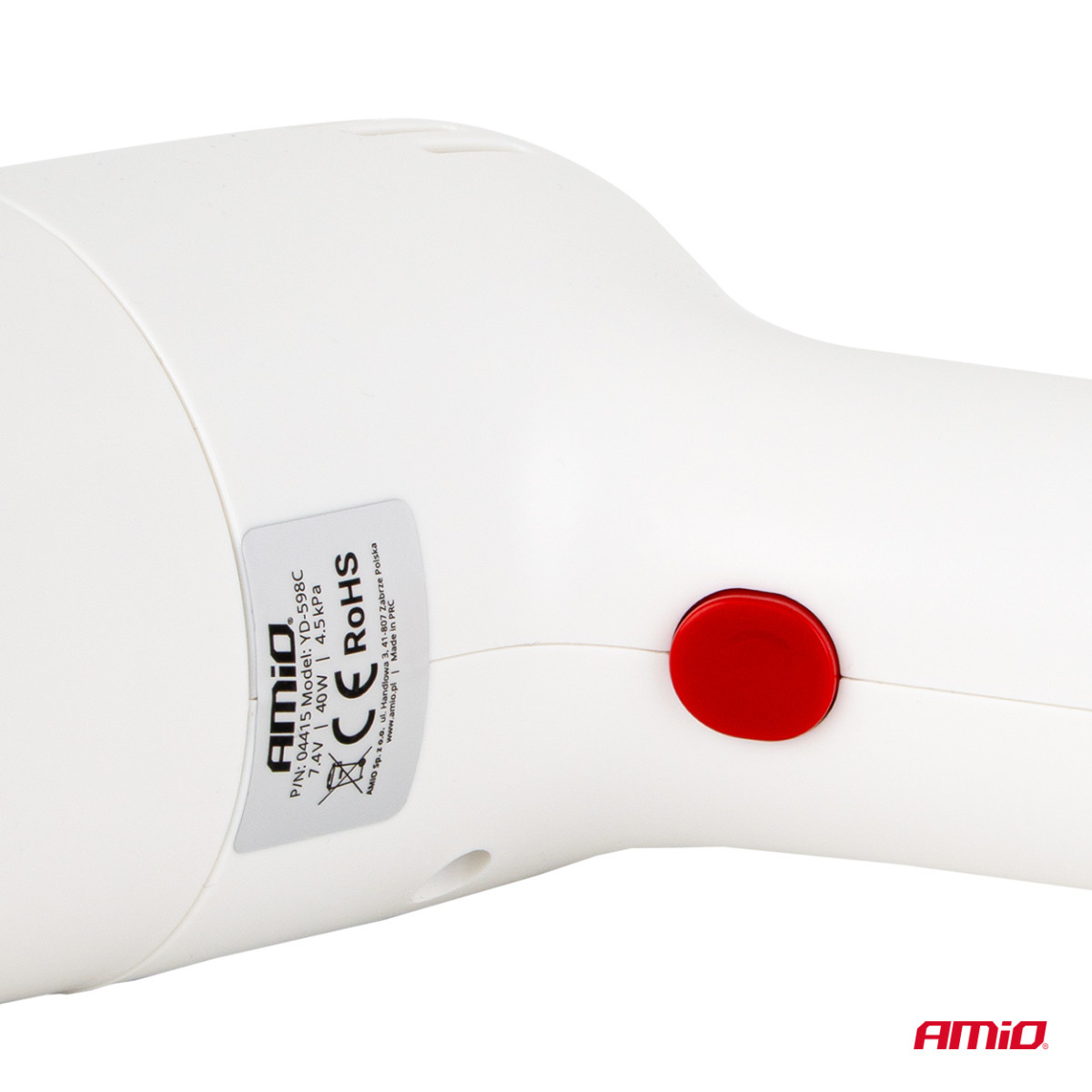 Cordless car vacuum cleaner 40 W, 4.5 kPa, USB-C, with HEPA filter, VC-07 AMIO-04415