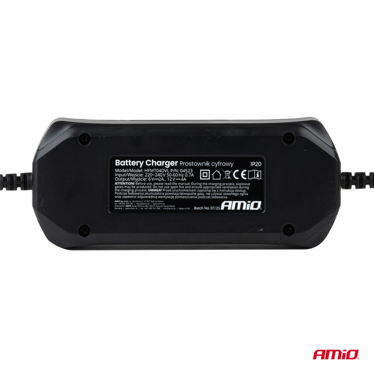 Digital battery charger STD/GEL/AGM/WET 4A 6/12V AMIO-04523