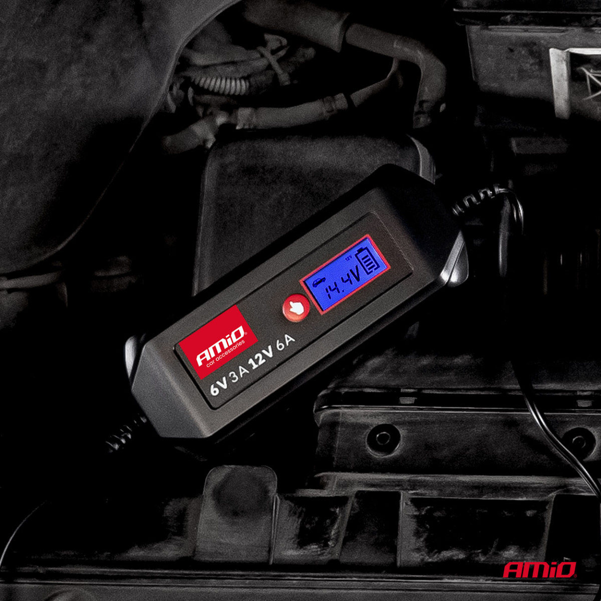 Digital battery charger STD/GEL/AGM/WET 6A 6/12V AMIO-04524