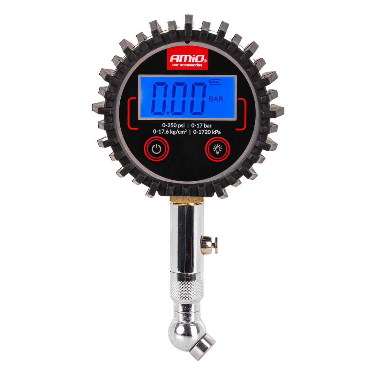 Digital pressure gauge with rotating head and drain valve 17 bar AMIO-04464