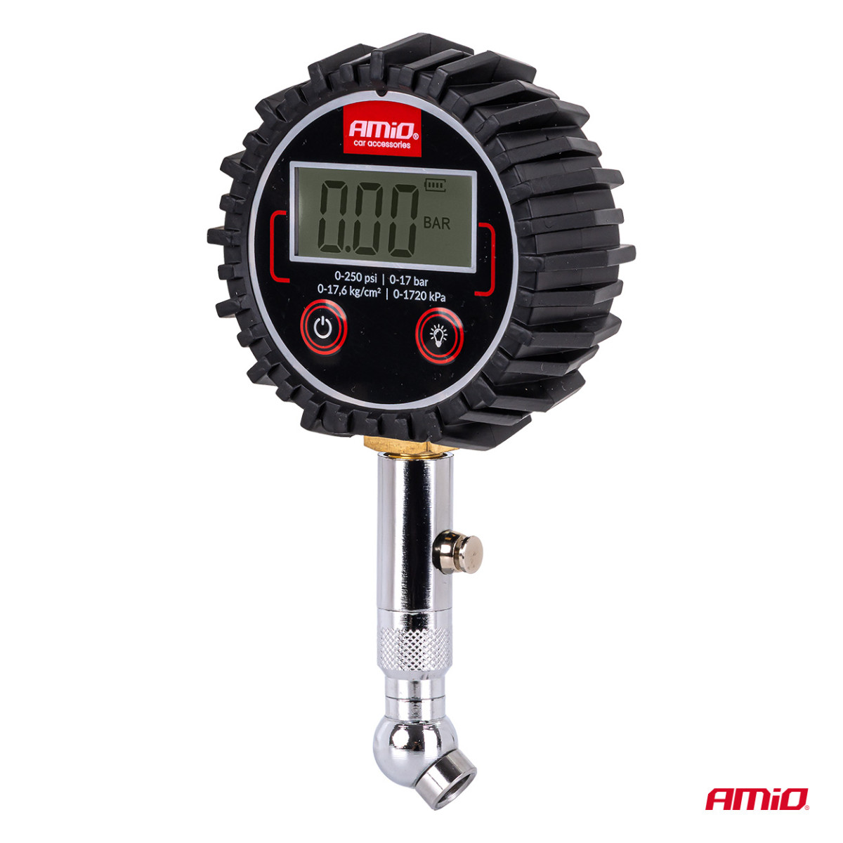 Digital pressure gauge with rotating head and drain valve 17 bar AMIO-04464