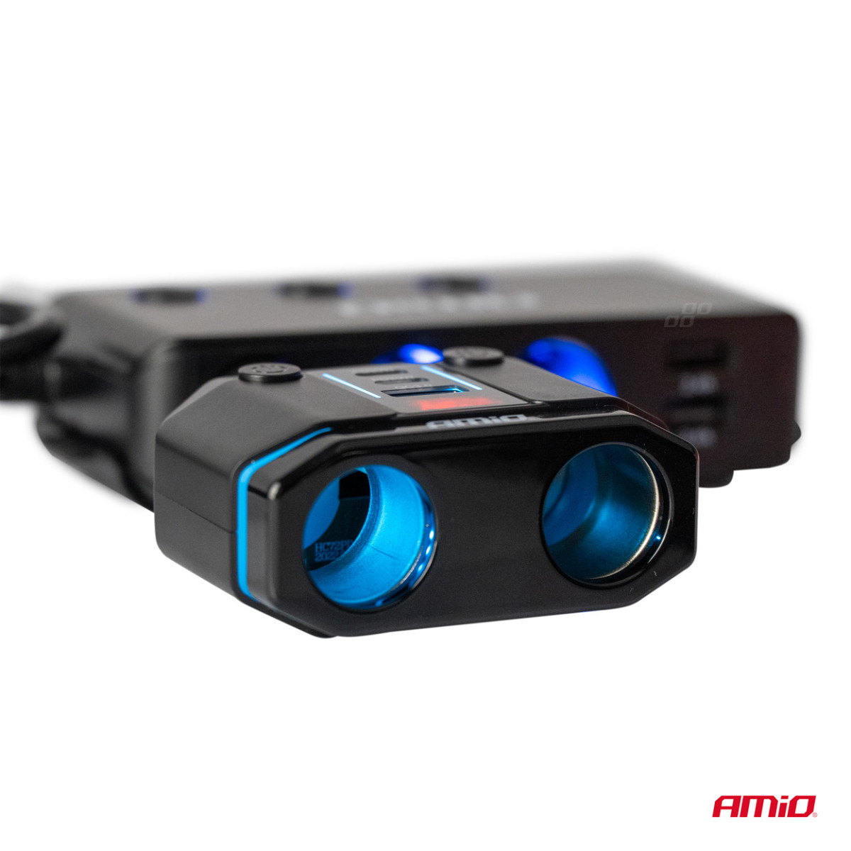 Dual car power socket PD30W PD20W QC3.0 12/24V, max 200W, AMIO-04174