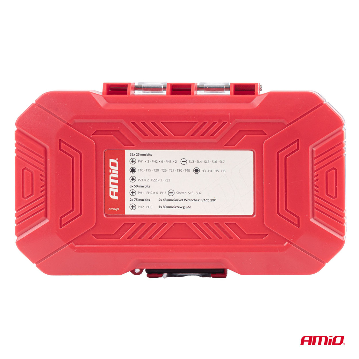 Screwdriver bit and socket set, S2, PH, 45 pcs., AMIO-04932