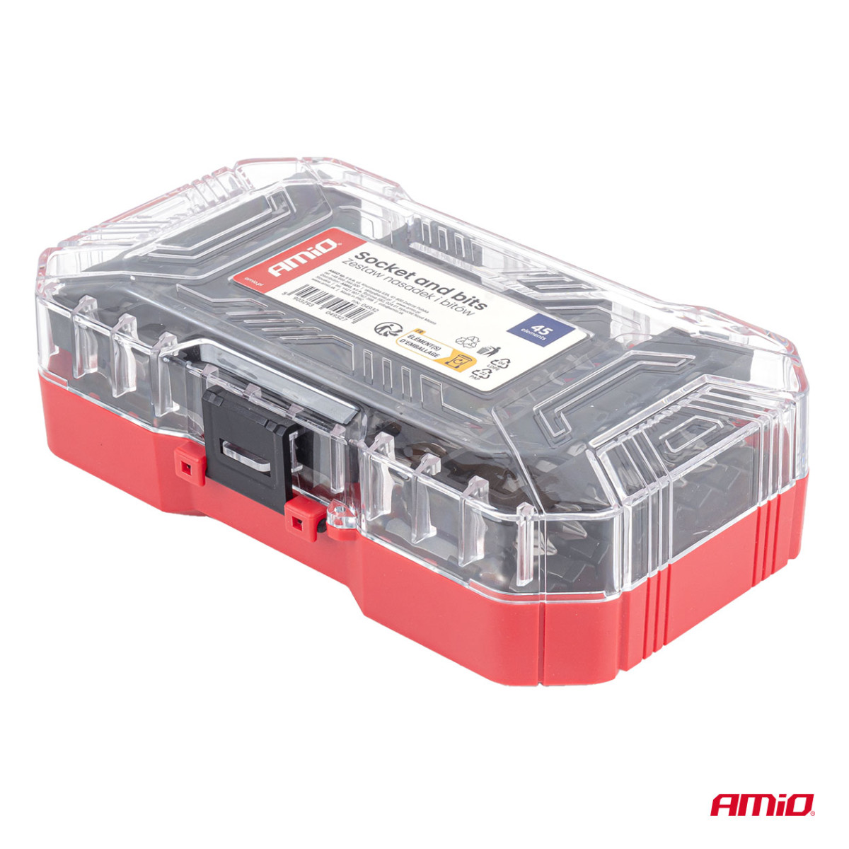 Screwdriver bit and socket set, S2, PH, 45 pcs., AMIO-04932