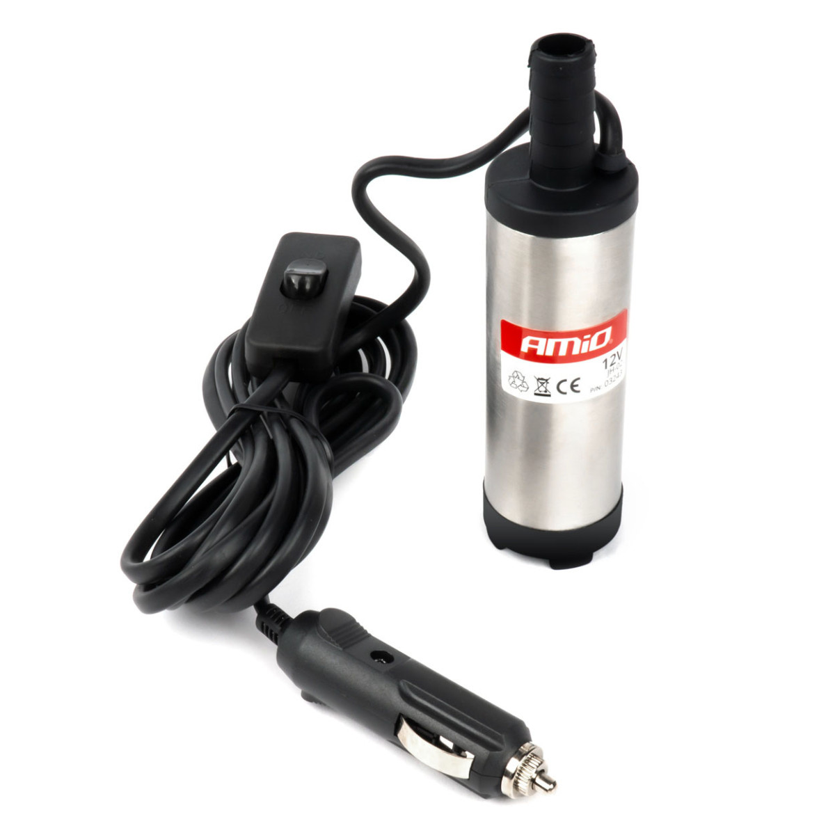 Submersible electric diesel fuel suction pump 38 mm 12V/230V with hose AMIO-03243