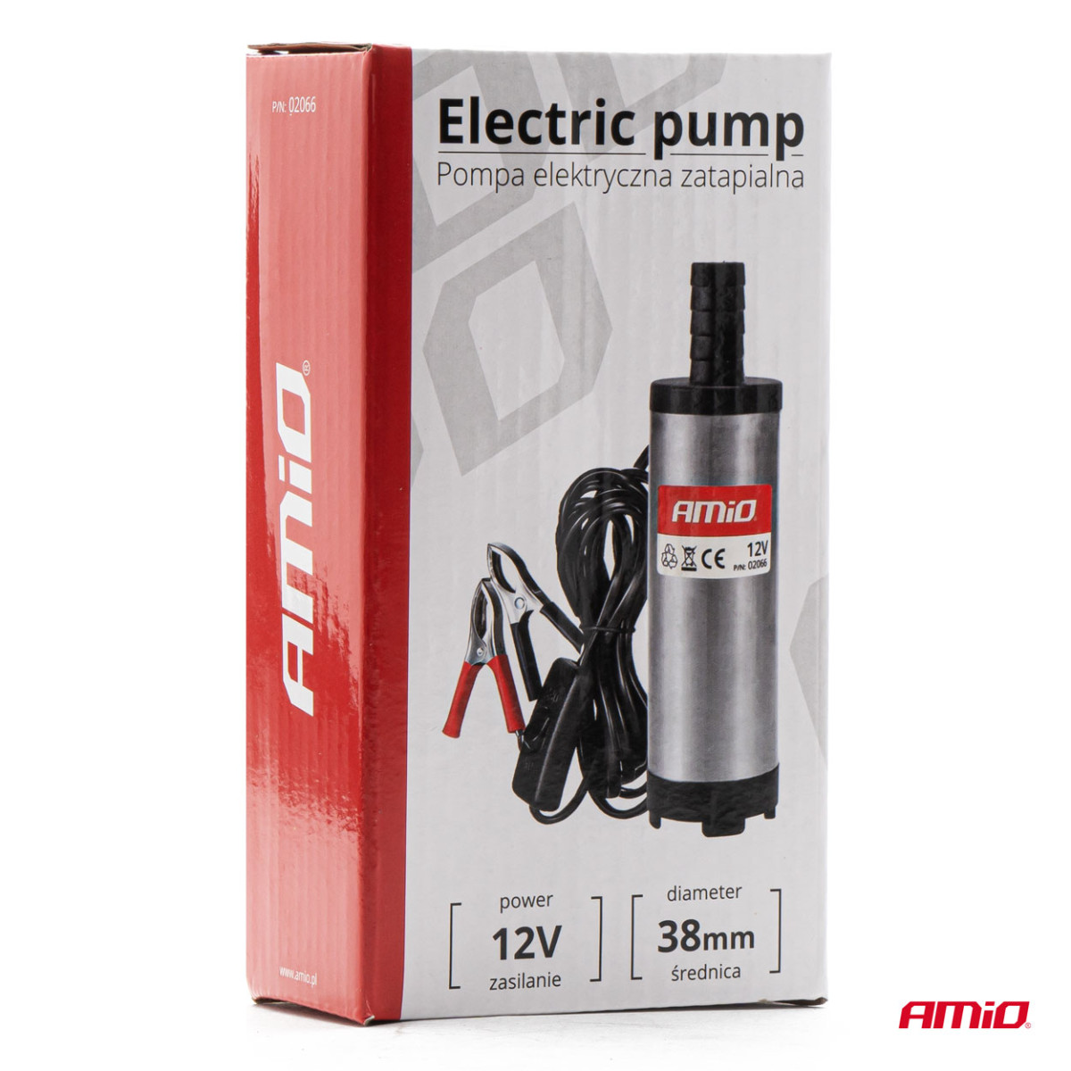 Electric submersible diesel pump 12 V, diameter 38 mm AMIO-02066