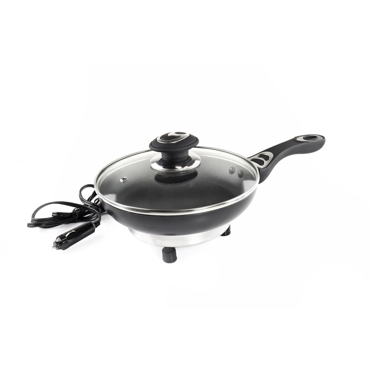 Electric frying pan for car, 20 cm x 4 cm 150W 12V, AMIO-02532