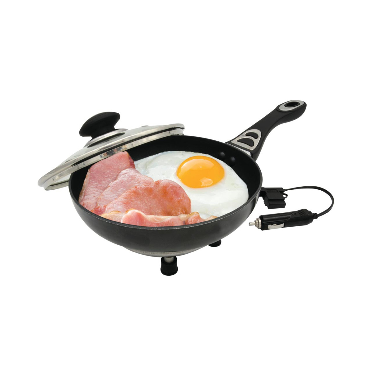 Electric frying pan for car, 20 cm x 4 cm 150W 12V, AMIO-02532