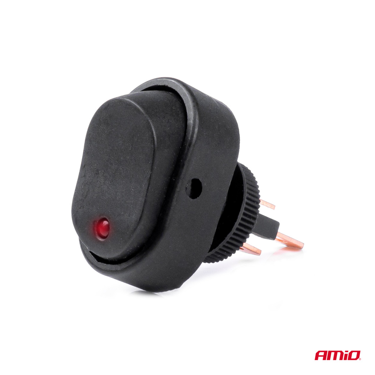 Elliptical switch with red light 12/24V max 30A ON/OFF AMIO-03089