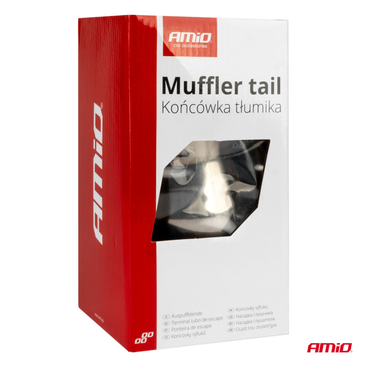 Muffler tip, stainless steel, matte black AMiO-04061