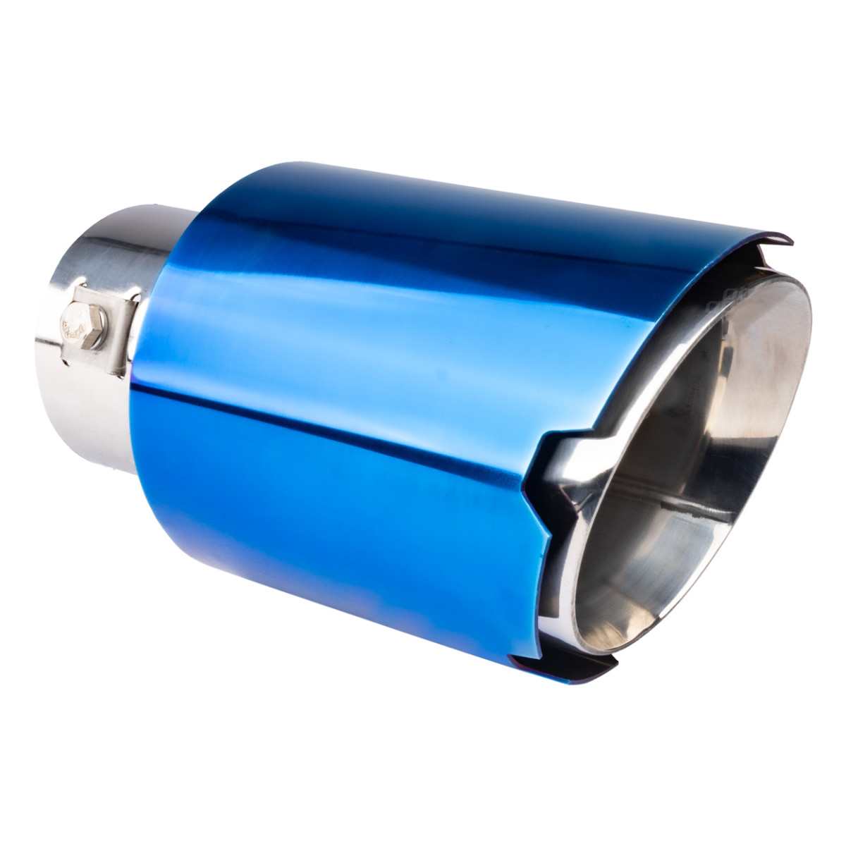Muffler tip, stainless steel, blue AMiO-04066