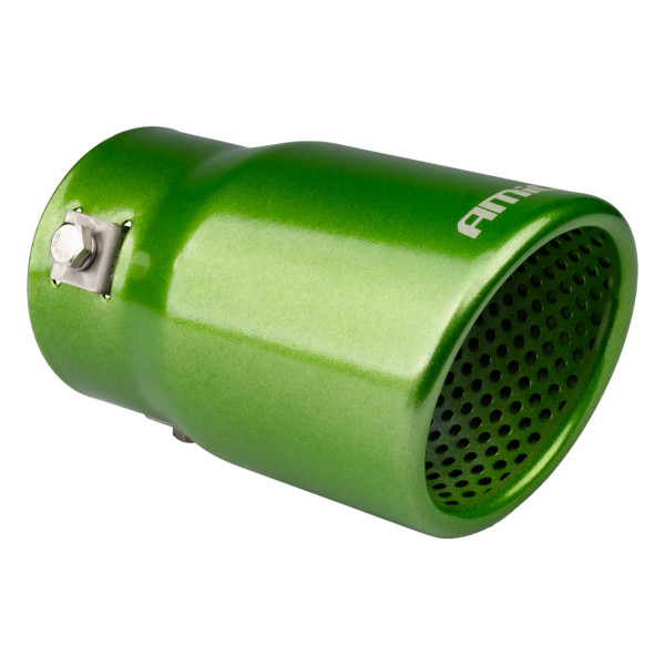 Muffler tip, stainless steel, green, AMiO-04071