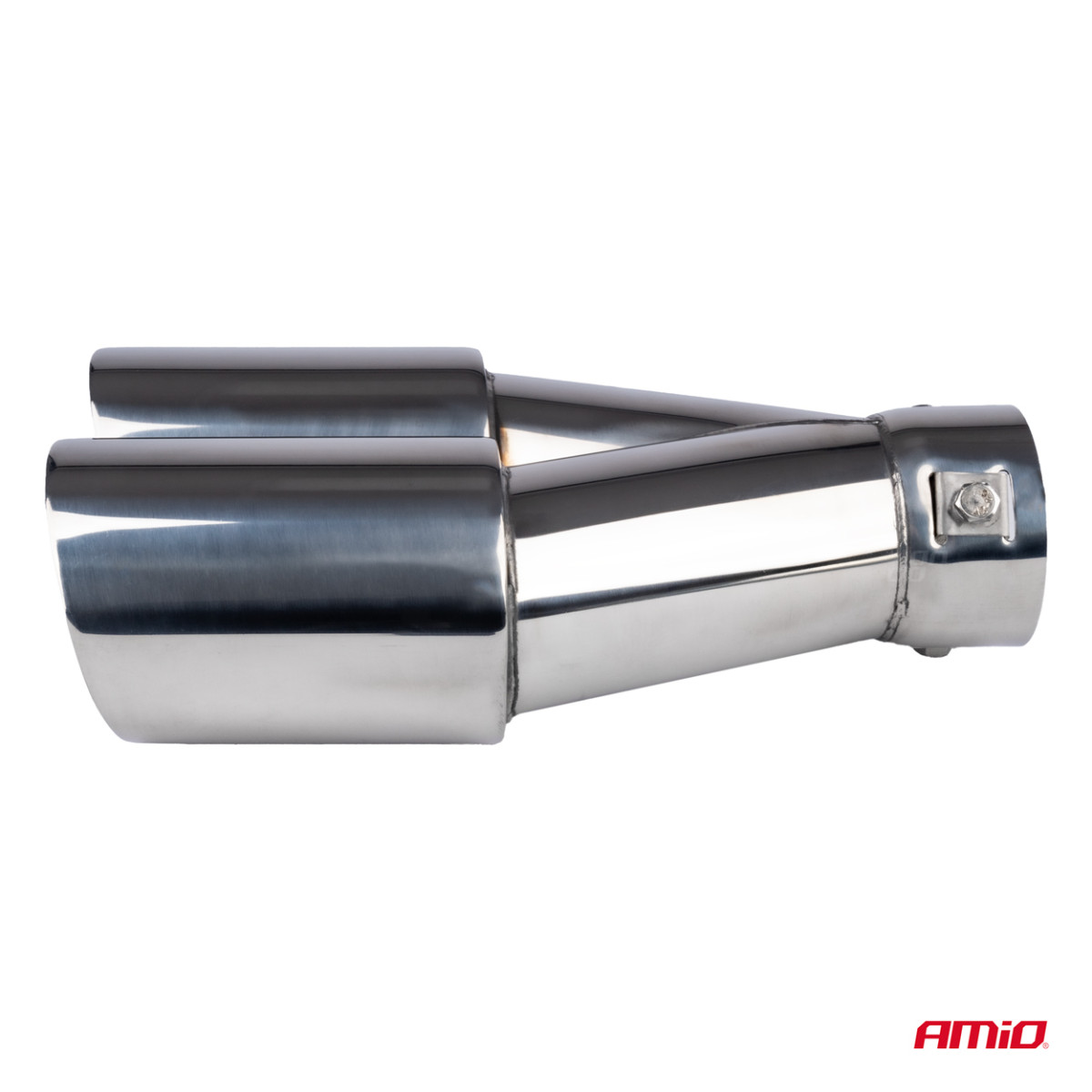 Muffler tip, stainless steel, double, chrome-plated AMiO-04062