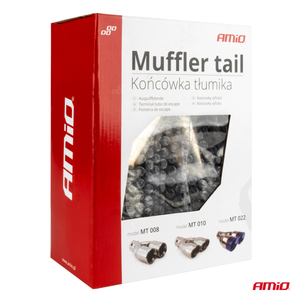 Muffler tip, stainless steel, double, chrome-plated AMiO-04062