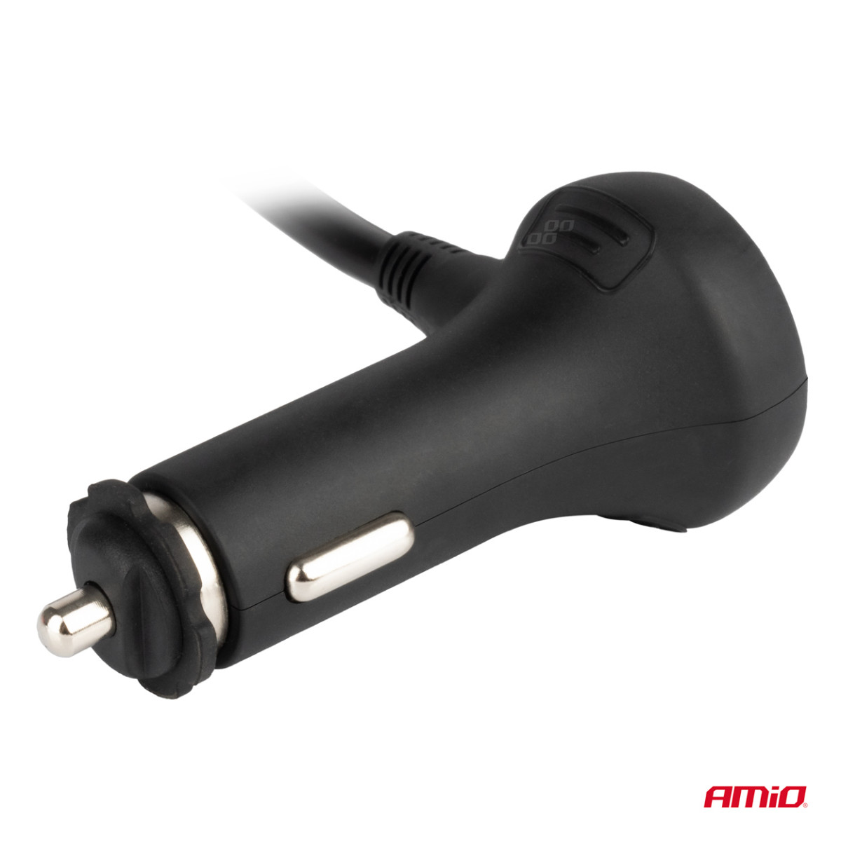 Extension socket with voltmeter, USB and USB-C 12-24 V, AMIO-03781