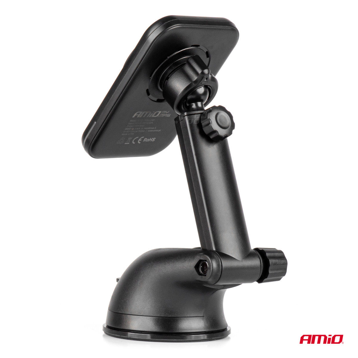 Fast magnetic wireless car charger Qi2 15W - window/dashboard AMIO-04181