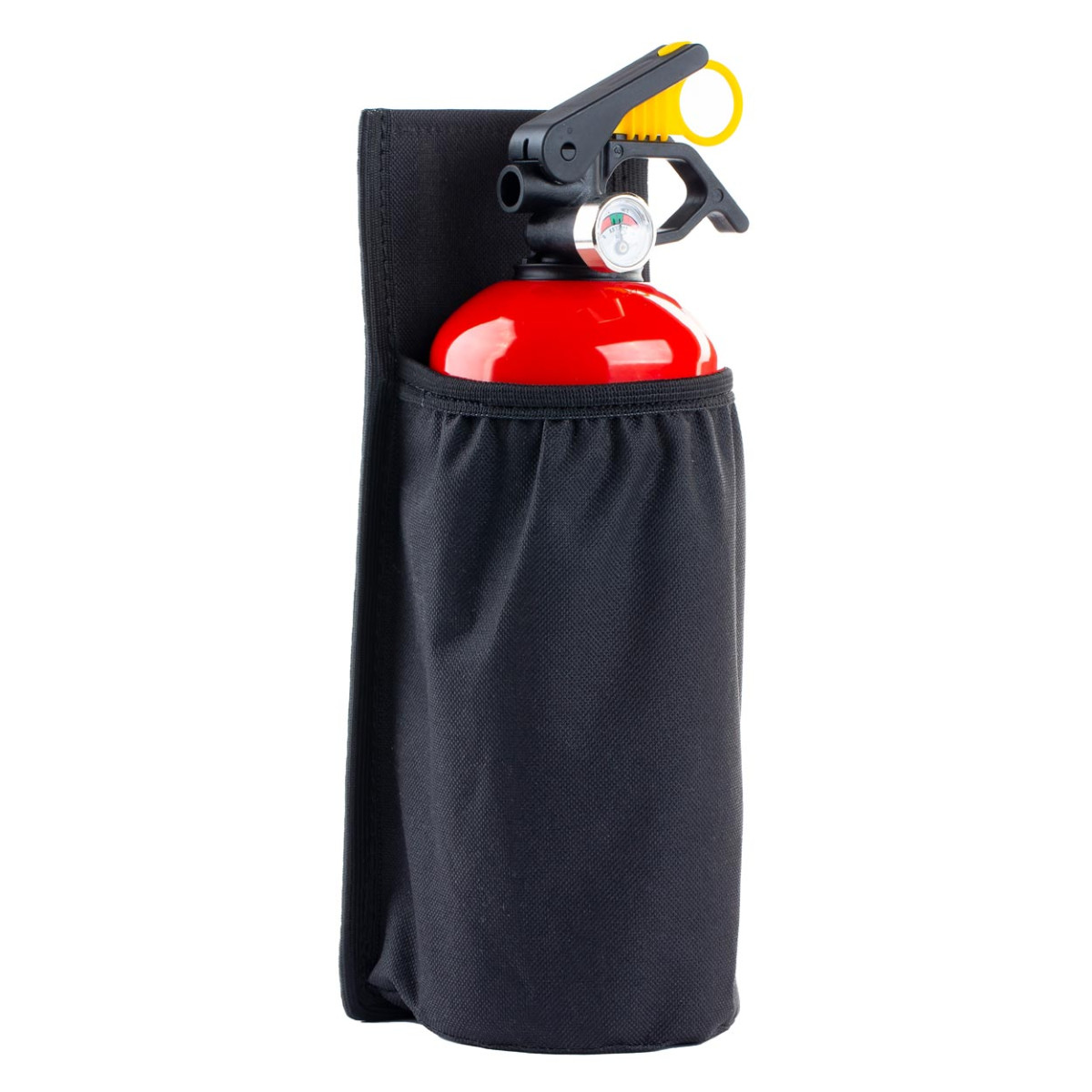 Fire extinguisher holder, with adhesive tape, black AMIO-02867