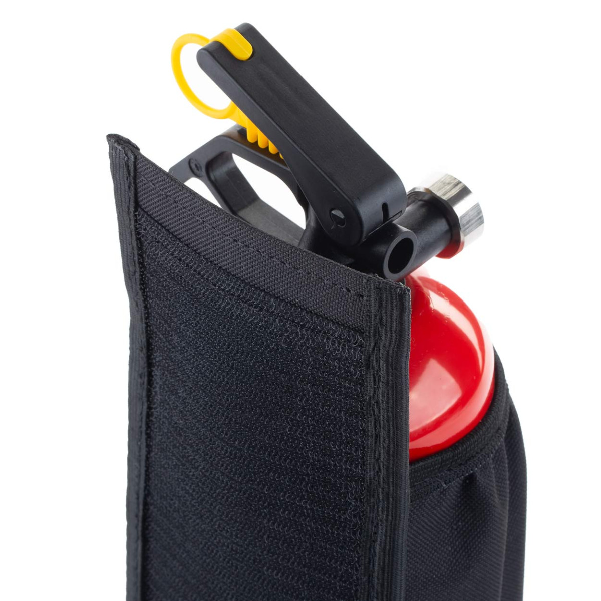 Fire extinguisher holder, with adhesive tape, black AMIO-02867