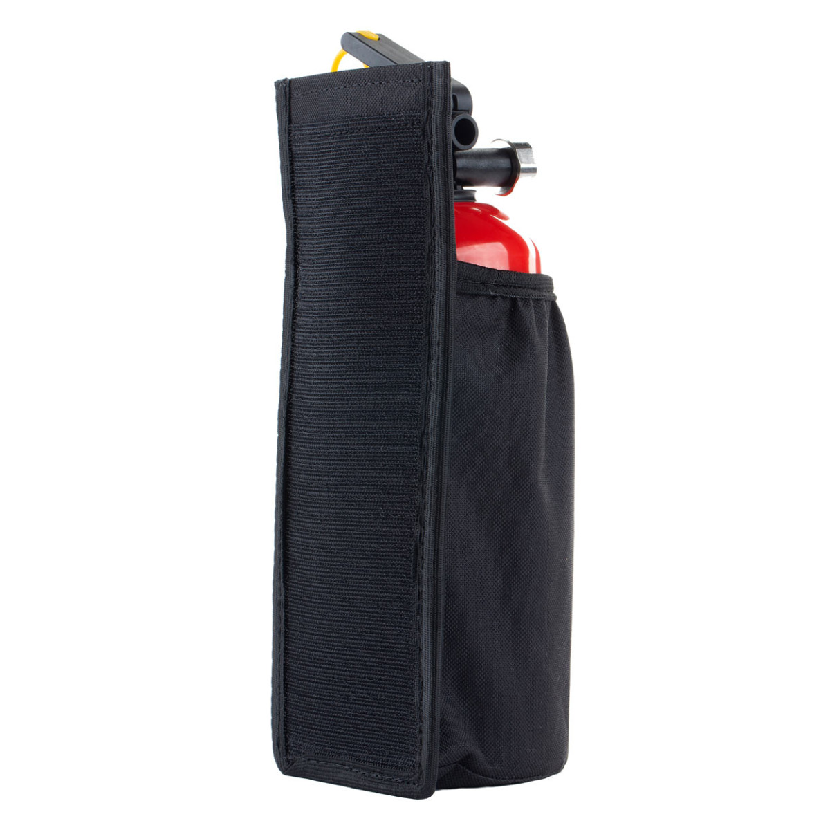 Fire extinguisher holder, with adhesive tape, black AMIO-02867