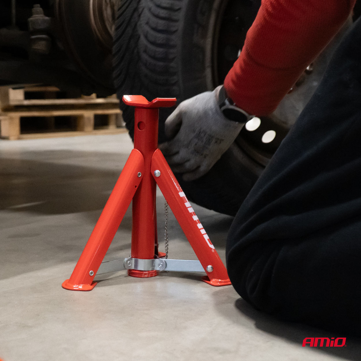 Folding support stands 2000 kg, 2 pcs. AMIO-04185