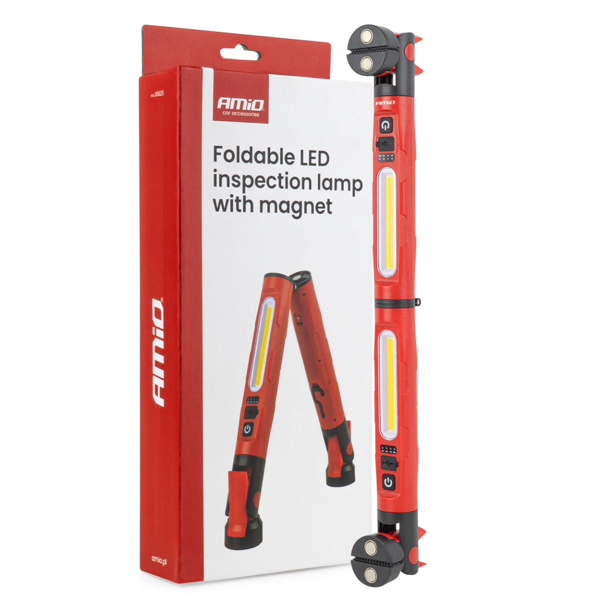 Foldable LED inspection lamp with magnet, 4000 mAh, AMIO-05025