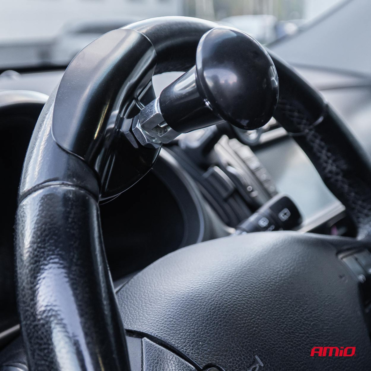 Folding steering wheel knob, black, AMIO-04973