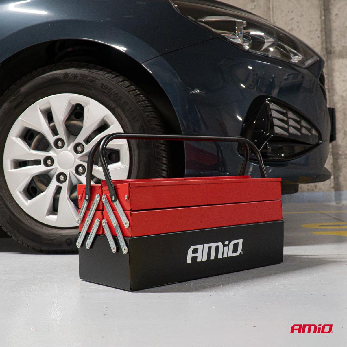 Folding toolbox with CrV tools, 86 pcs., 460x200x200 mm, AMIO-04984