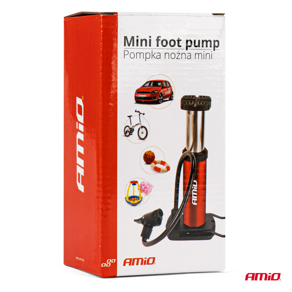 Foot pump MINI PU05, metal AMIO-02142