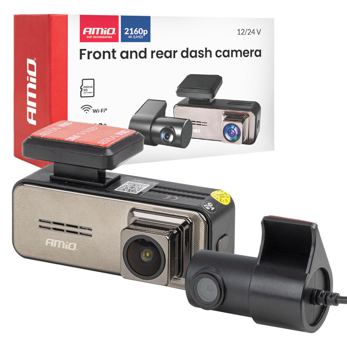 Car DVR 4K + 2K WLAN Wi-Fi UHD 512 GB AMIO-04801