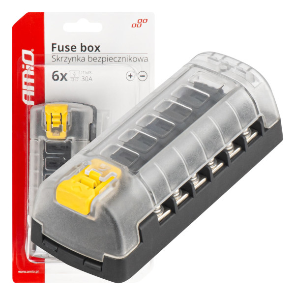 Fuse box, 6-slot with screw terminals AMIO-03836