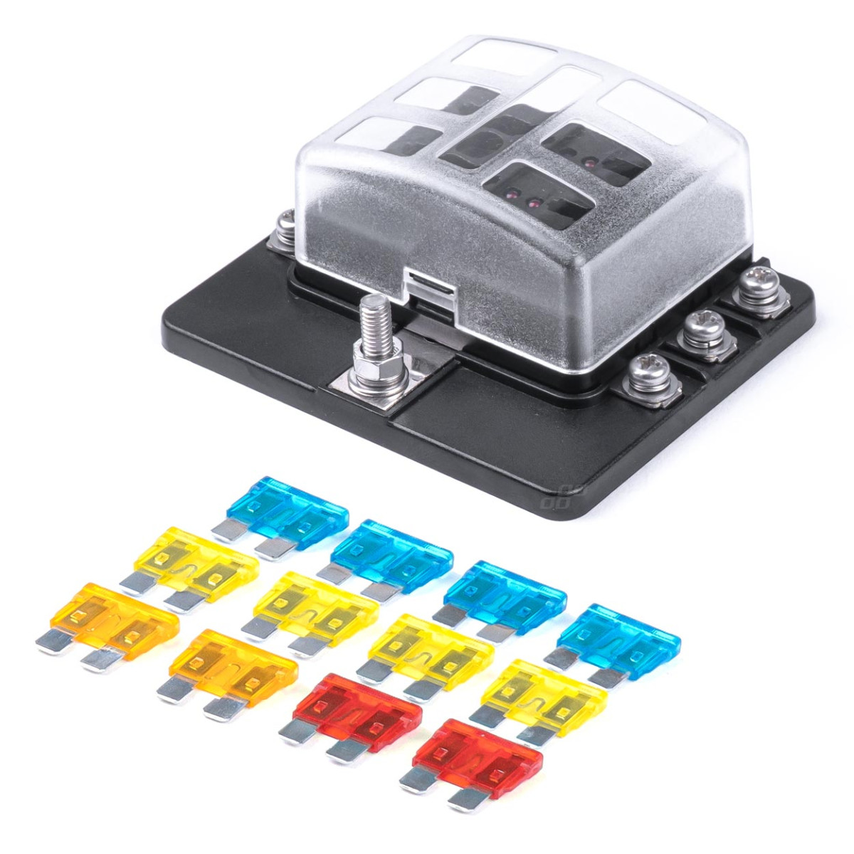 Fuse box, 6-slot with fuses AMIO-03039