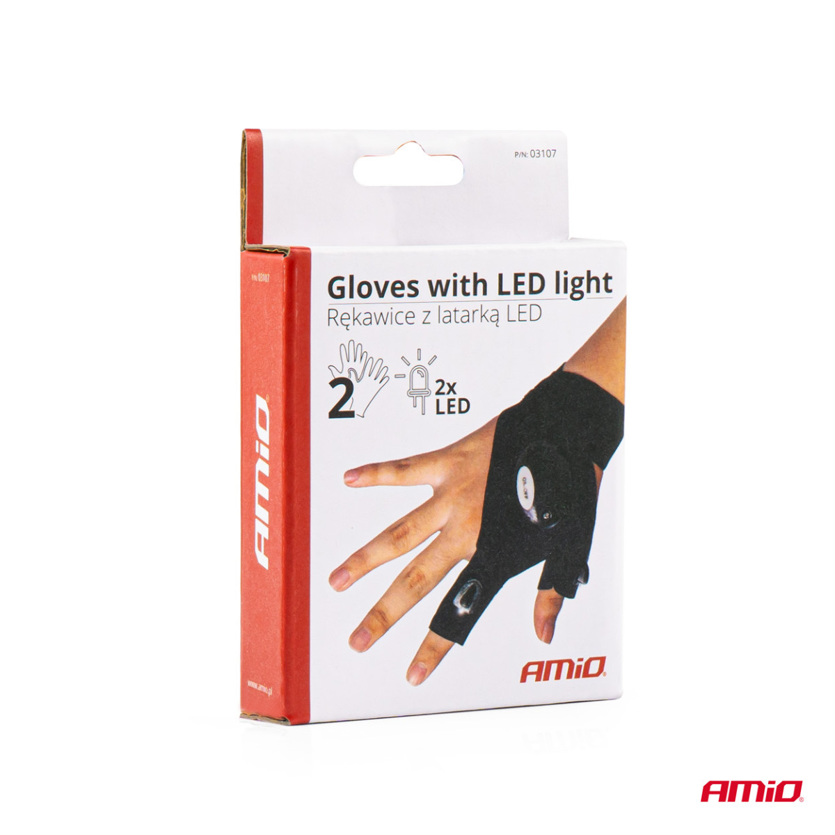 Gloves with LED light, 2 pcs.