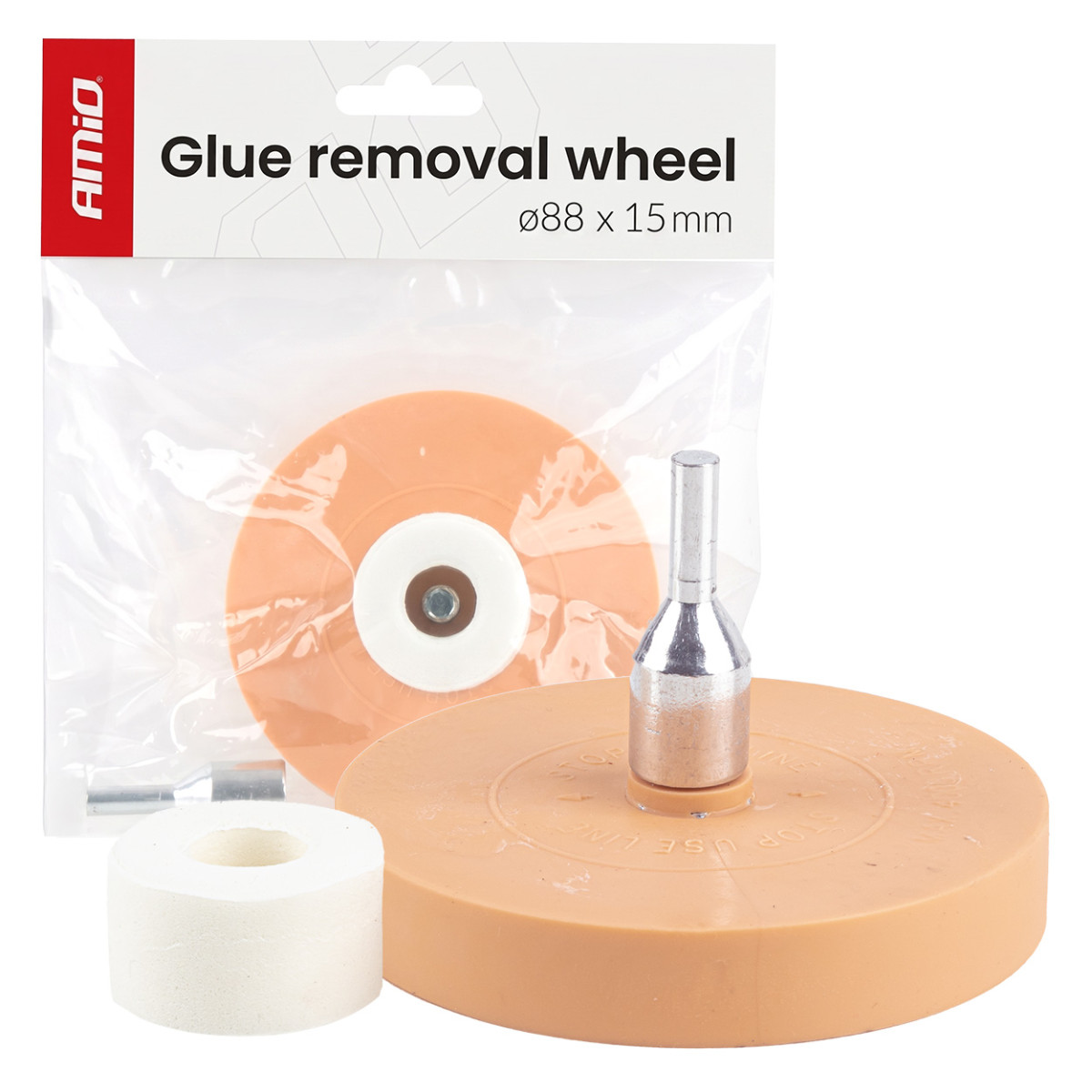 Rubber adhesive removal disc, 88 mm AMIO-04926