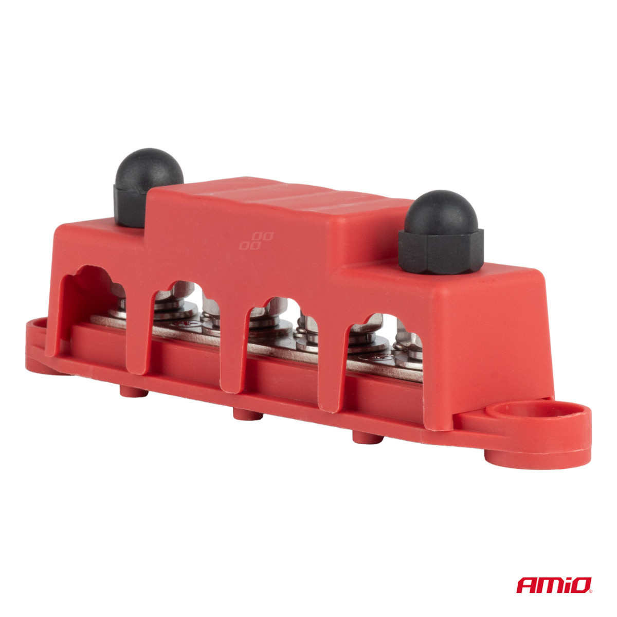 Positive pole power distribution block with 4 M10 bolts, Bus Bar 12/24/48V 250A, AMIO-03812