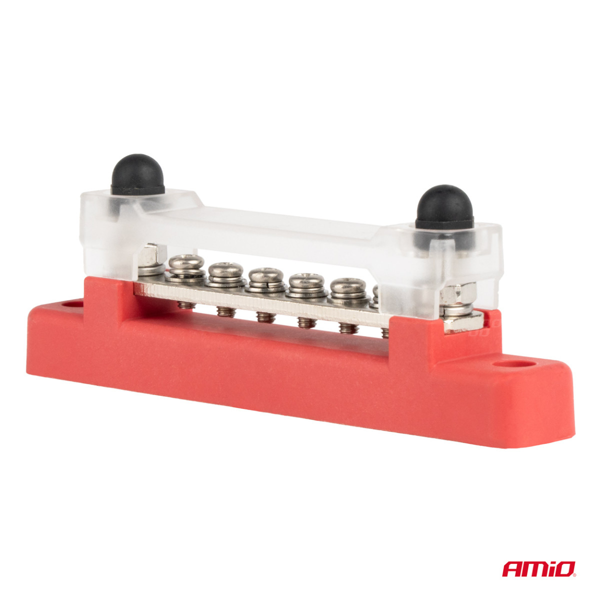 Positive pole power distribution block with 4 M6 screws, Bus Bar 12/24/48V 150A, AMIO-03810