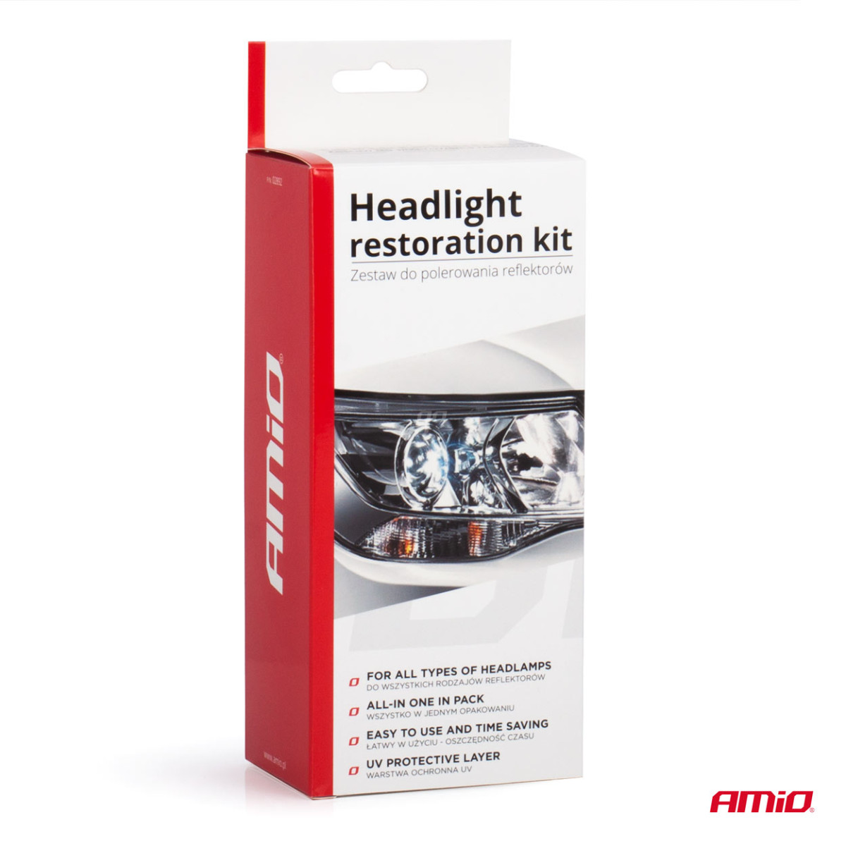 Headlight restoration kit, manual polishing AMIO-02892