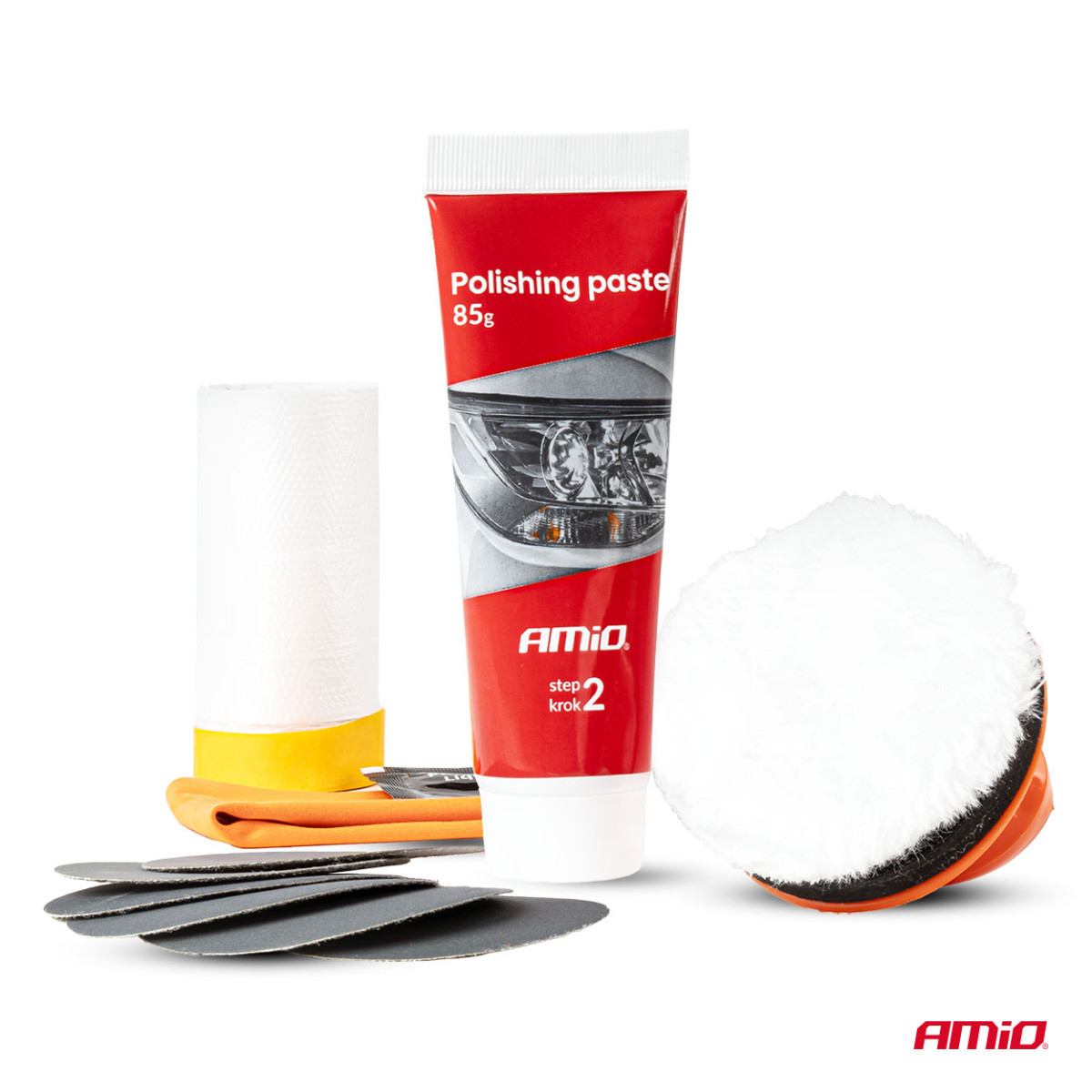 Manual headlight polishing kit + UV protection AMIO-04793