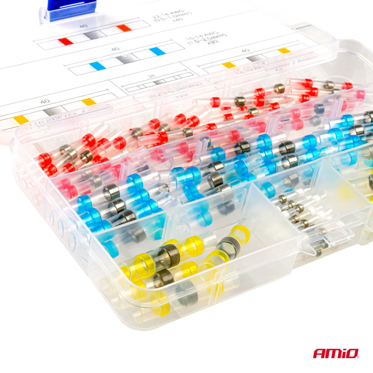 Heat shrinkable solder joints set with solder 100 pcs., AMIO-03034