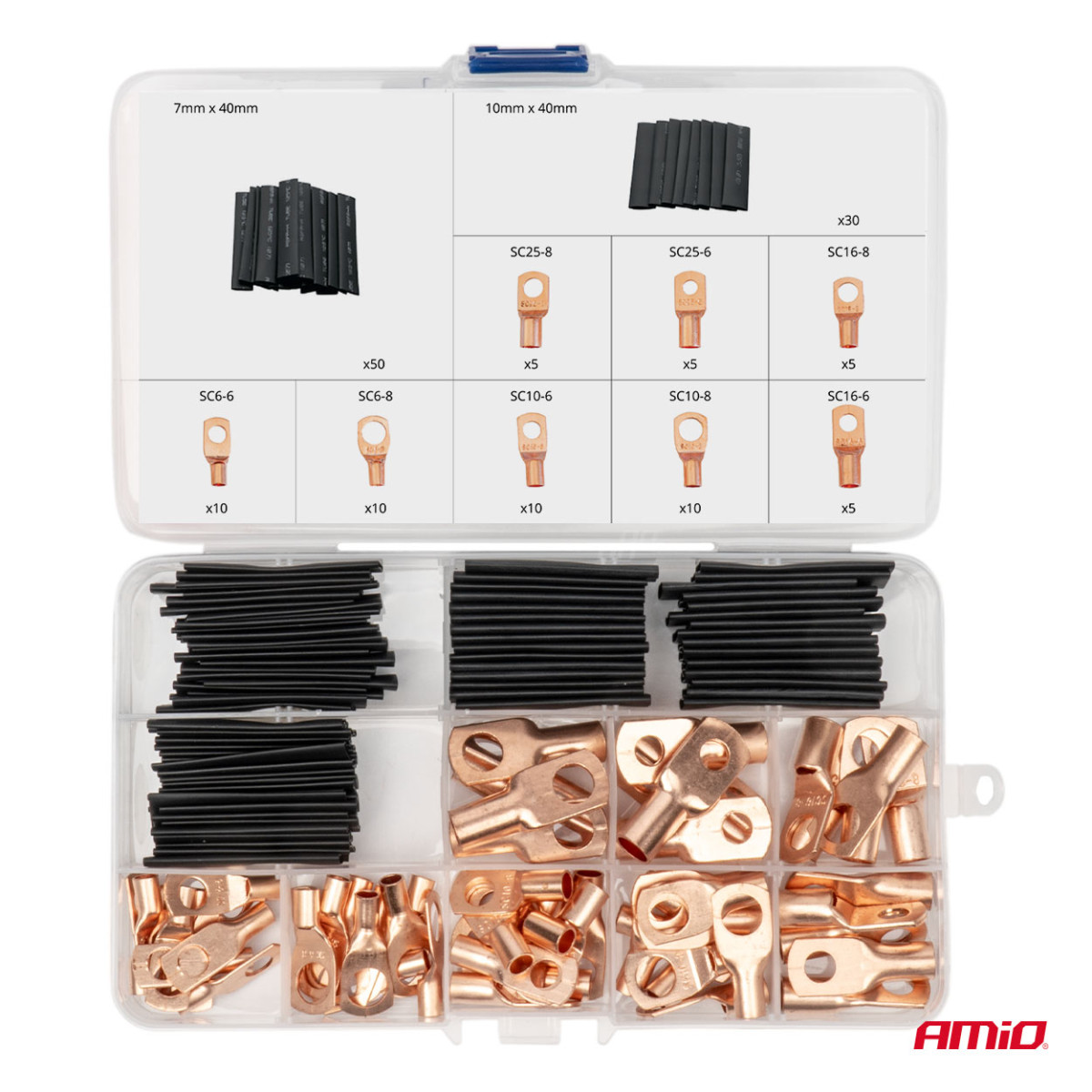 Heat shrinkable wire connectors and sleeves, 140 pcs. AMIO-04121