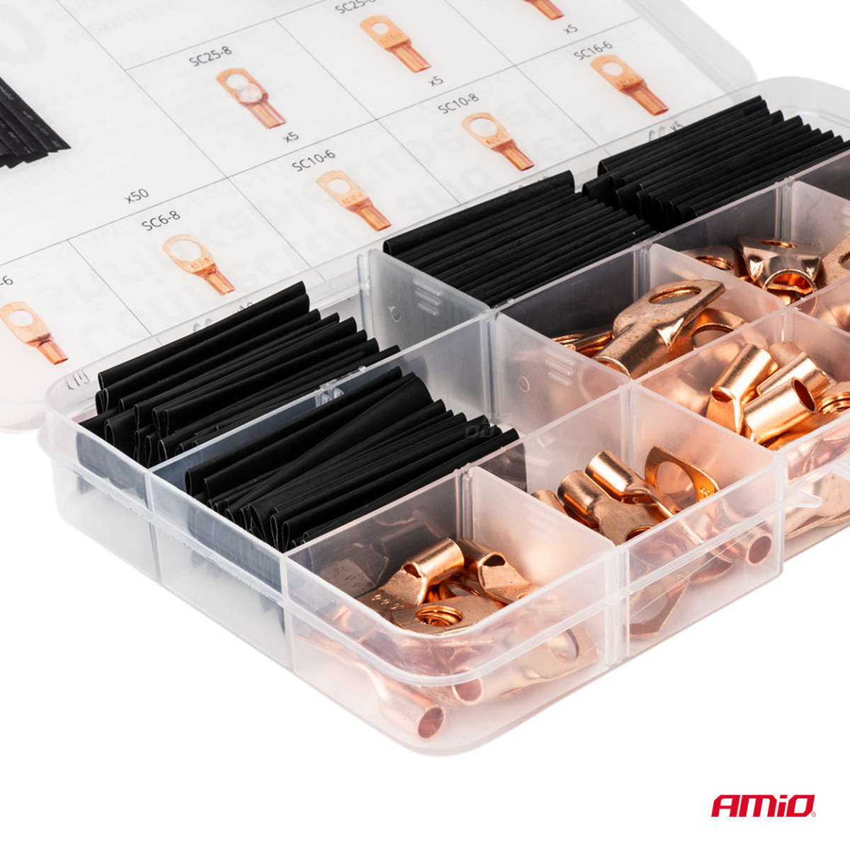 Heat shrinkable wire connectors and sleeves, 140 pcs. AMIO-04121