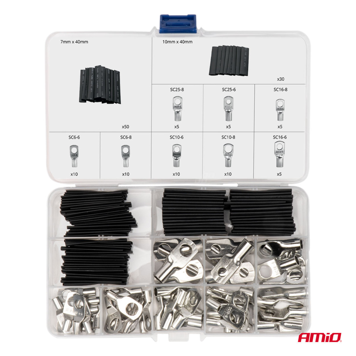 Heat shrinkable wire connectors and sleeves, 140 pcs. AMIO-04122