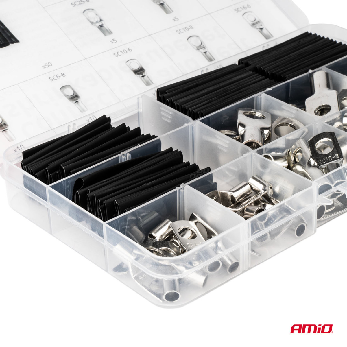 Heat shrinkable wire connectors and sleeves, 140 pcs. AMIO-04122